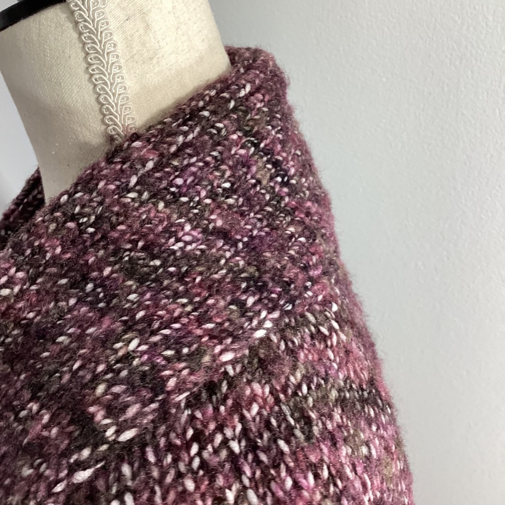 VTG TWEEDS WOMAN PLUS 2X SWEATER SHORT CARDIGAN PLUM SPECKLED - Picture 9 of 13